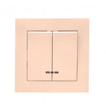 Валенсия выключатель 2-кл. 10А кремовый с индикатором EKF PROxima   EWV10-123-20   EKF