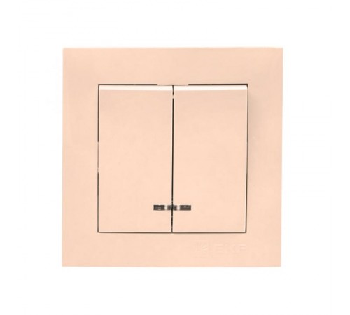 Валенсия выключатель 2-кл. 10А кремовый с индикатором EKF PROxima   EWV10-123-20   EKF