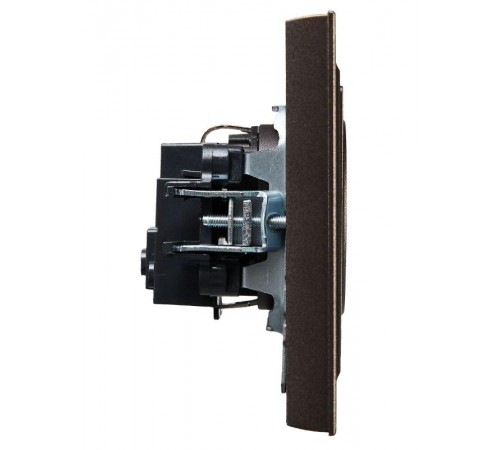 BRITE Розетка с заземлением со шторками 16А в сборе РСР14-1-0-БрТБ темная бронза  BR-R14-16-K45-F  IEK