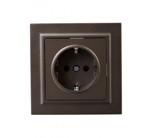 BRITE Розетка с заземлением со шторками 16А в сборе РСР14-1-0-БрТБ темная бронза  BR-R14-16-K45-F  IEK
