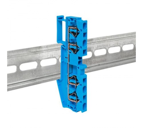 Колодка клеммная пружинная JXB-ST-4 41А 4 вывода синяя EKF  plc-jxb-st-4-4-blue  EKF