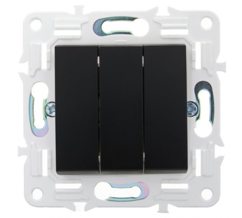 SKANDY Выключатель 3-клавишный 10А SK-V11Bl черный  SK-V30-0-10-K02  IEK