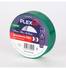 Изолента ПВХ 19мм- 20м зеленая   STP15-19-09-20  PLEXUP