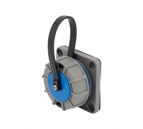 Розетка настенная фланцевая влагозащищенная с крышкой 16 А, 2Р+РЕ, IP68  111-124  REXANT