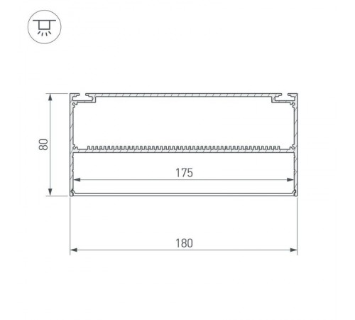 Профиль с экраном ARH-POWER-W180-2000 ANOD  027921  Arlight