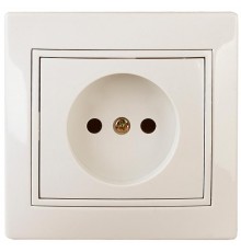 Розетка Intro Plano 1-201-02 без заземления 2P, 16А-250В, IP20, СУ, слоновая кость  Б0053861  Intro