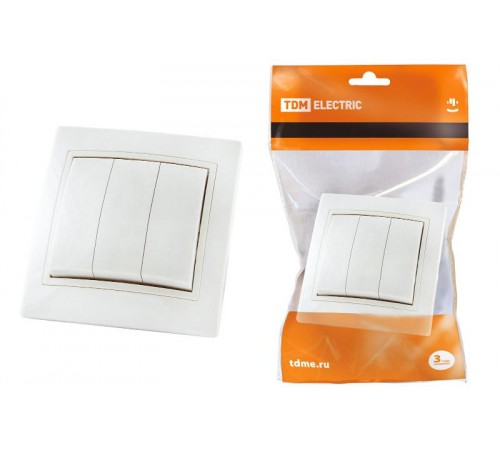 Выключатель 3 кл. 10А белый "Таймыр"   SQ1814-0003  TDM