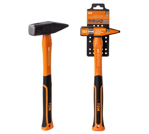 Молоток слесарный, 600 гр, кованый, с усилен. прорезиненной фиберглассовой рукояткой "Алмаз"  SQ1036-0114  TDM