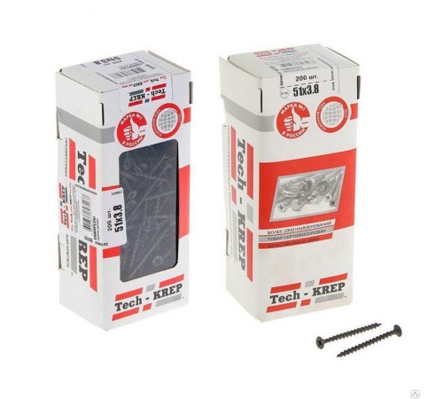 Саморез ШСГД 3,8х51 (200 шт) - коробка с окном ( 0,442 кг)  102125  Tech-KREP