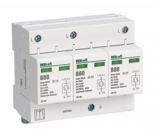 Ограничитель перенапряжений 2P 80кА B 420В ОП-101  18020DEK  DEKraft