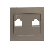 Валенсия лицевая панель розетки RJ-45 2-местная кашемир EKF PROxima   ESK02-L-035-40   EKF