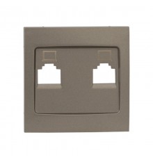 Валенсия лицевая панель розетки RJ-45 2-местная кашемир EKF PROxima   ESK02-L-035-40   EKF