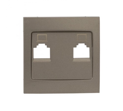 Валенсия лицевая панель розетки RJ-45 2-местная кашемир EKF PROxima   ESK02-L-035-40   EKF