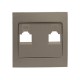 Валенсия лицевая панель розетки RJ-45 2-местная кашемир EKF PROxima   ESK02-L-035-40   EKF