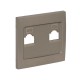 Валенсия лицевая панель розетки RJ-45 2-местная кашемир EKF PROxima   ESK02-L-035-40   EKF
