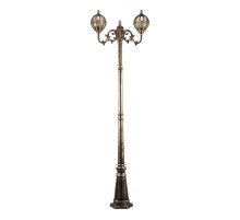 Светильник садово-парковый PL3708 столб круглый 2*60W 230V E27, черное золото  11384  Feron