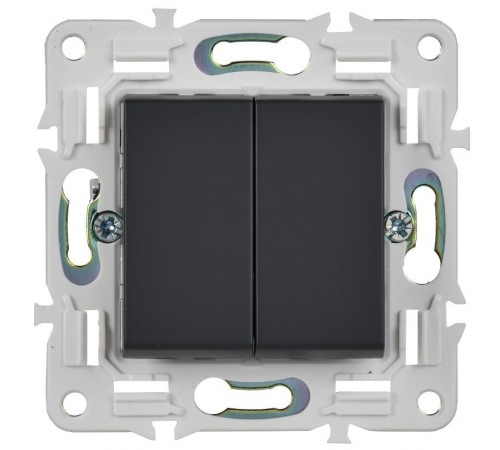 SKANDY Выключатель 2-клавишный перекрестный 10А SK-V06Bl черный   SK-V23-0-10-K02  IEK