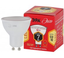 Лампа светодиодная RED LINE ECO LED MR16-7W-827-GU10 7Вт софит теплый белый свет  Б0040874  ЭРА
