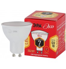 Лампа светодиодная RED LINE ECO LED MR16-7W-827-GU10 7Вт софит теплый белый свет  Б0040874  ЭРА