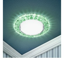 Светильник точечный встраиваемый под лампу DK LD24 15Вт GX53 зеленый с подсветкой  Б0029634  ЭРА