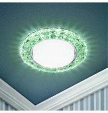 Светильник точечный встраиваемый под лампу DK LD24 15Вт GX53 зеленый с подсветкой  Б0029634  ЭРА