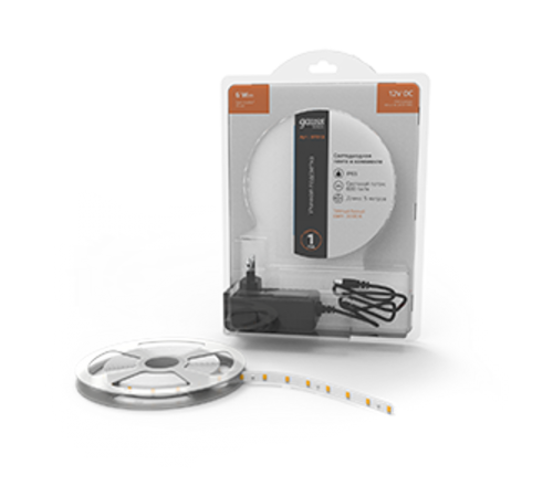 Лента светодиодная Basic в комплекте LED 2835/60 12V 6W/m 600lm/m 3000K 8mm IP65 5m 1/50  BT013  Gauss