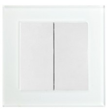 GLS10-7004-01 Выключатель 2-клавишный 250В, 10А, серия Катрин, белый  39165  STEKKER