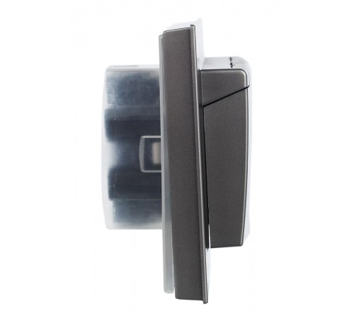 BRITE Розетка 2-ая с крышкой 16А в сб IP44 РСбш12-3-44-БрС сталь  BR-R26-16-44-K46-F  IEK