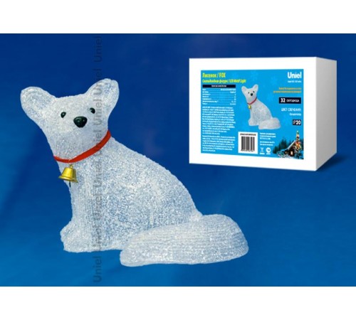 Фигура светодиодная  "Лисенок"  ULD-M3225-032/STA WHITE IP20 FOX    32 диода, 32,5*22*25 см, белый, IP20.  09559  Uniel