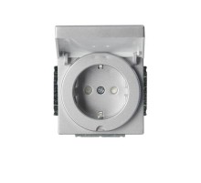 Розетка Shuko 16А 230В IP21/44 с крышкой, Impressivo, алюминий  20EUCK-83   2TKA00000437  ABB