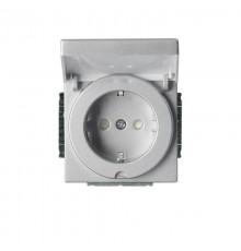 Розетка Shuko 16А 230В IP21/44 с крышкой, Impressivo, алюминий  20EUCK-83   2TKA00000437  ABB