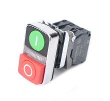 Кн SB4 двойн в сборе модуль 22мм з"I"+сиг ламп+кр выст "О" металл 24ВDC 1НО+1НЗ  SB4BW73731B5  SE