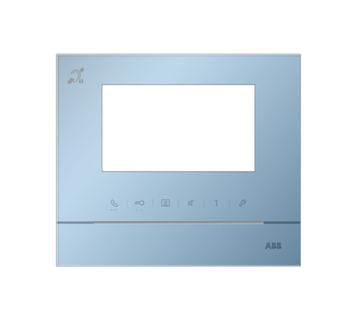 Рамка для абонентского устройства 4,3, голубой глянцевый, с символом индукционной петли  2TMA070130L1012  ABB