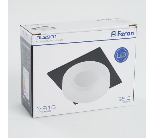 Светильник встраиваемый DL2901 потолочный MR16 G5.3 черный  41137  Feron
