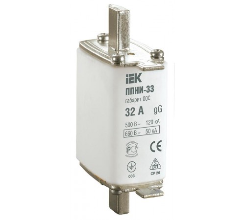 Плавкая вставка предохранителя ППНИ-33, габарит 00С,  32А     DPP11-032  IEK