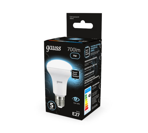 Лампа светодиодная LED 9Вт E27 220В 4100К Reflector R63  106002209  Gauss