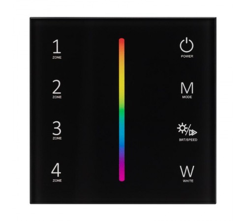 Панель Sens SMART-P30-RGBW Black (230V, 4 зоны, 2.4G)  027104  Arlight