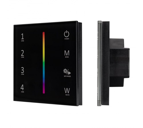 Панель Sens SMART-P30-RGBW Black (230V, 4 зоны, 2.4G)  027104  Arlight