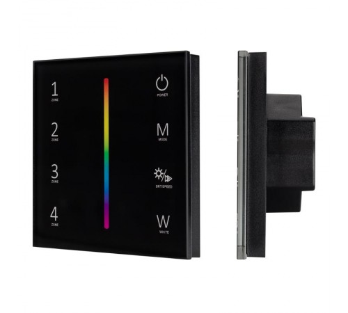 Панель Sens SMART-P30-RGBW Black (230V, 4 зоны, 2.4G)  027104  Arlight
