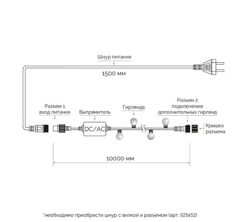 Светодиодная гирлянда ARD-BALL-CLASSIC-D23-10000-BLACK-80LED RGB (230V, 3.5W)  025619  Arlight