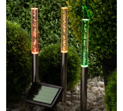 Cветильник садовый декоративный Пузырьки на солнечной батарее, ERASF024-21 3 шт 38 см  Б0044230  ЭРА