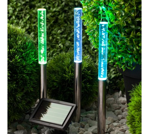 Cветильник садовый декоративный Пузырьки на солнечной батарее, ERASF024-21 3 шт 38 см  Б0044230  ЭРА