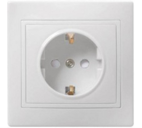 КВАРТА Кремовый Розетка 1-местная с заземлением со шторками 16А РСш10-3-ККм  ERK11-K33-16-DM  GENERICA