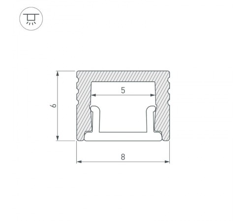 Профиль алюминиевый  SL-MINI-8-H6-2000 ANOD Black RAL9005  030522  Arlight
