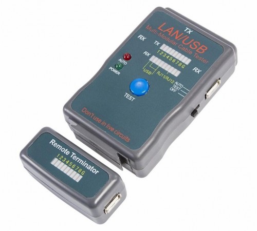 Тестер кабеля универсальный RJ-45+USB 251454  12-1011  REXANT