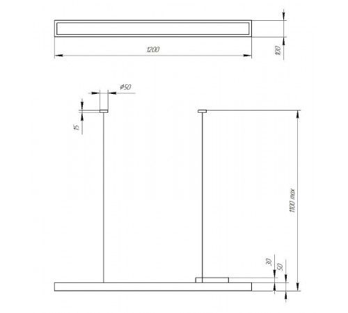 Светильник светодиодный Geometria Block SPO-115-W-40K-036 36Вт 4000К 3100Лм IP40 1200*100*50 белый подвесной  Б0050546  ЭРА