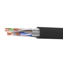 Кабель витая пара кат. 6 экранированный F/UTP, 4 пары, нг(А)-HF, для внешней/внутренней прокладки, чёрный, катушка 305 м  RN6FUK01UBK  DKC