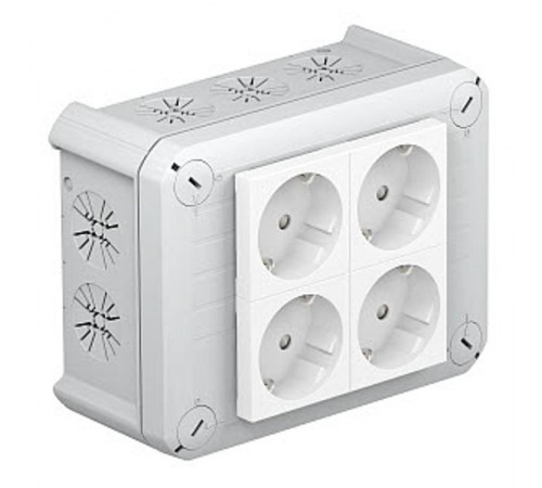 Коробка распределительная T100, 150x116x67 мм, с 4 Modul 45 (T 100 4MSD WS)  2007825  OBO Bettermann