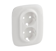 Valena ALLURE Белый Накладка розетки с/з 2-ной  754955  Legrand