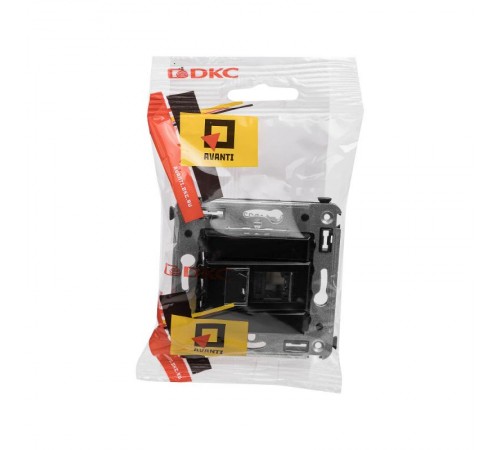 Компьютерная розетка RJ-45 в стену, кат.6А одинарная, "Avanti", "Черный квадрат"  4402373  DKC